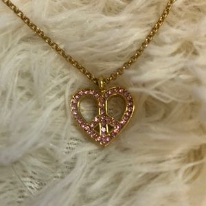 Juicy Couture Pink Heart Peace Sign Necklace